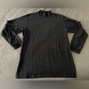 Vintage Ralph Lauren Black Red Polo Turtleneck Long Sleeve 100% Cotton XXL Shirt